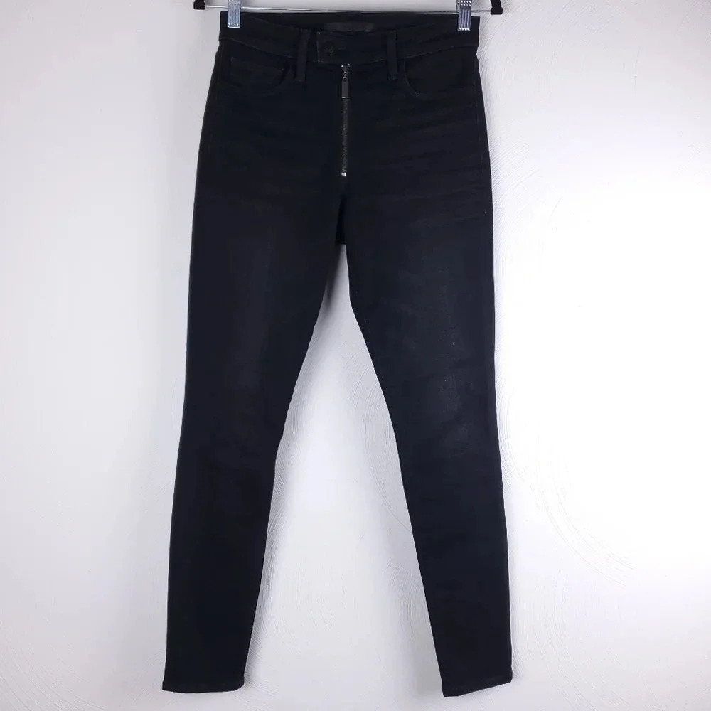 Joe’s Flawless The Charlie high rise skinny ankle exposed zipper fly black jeans